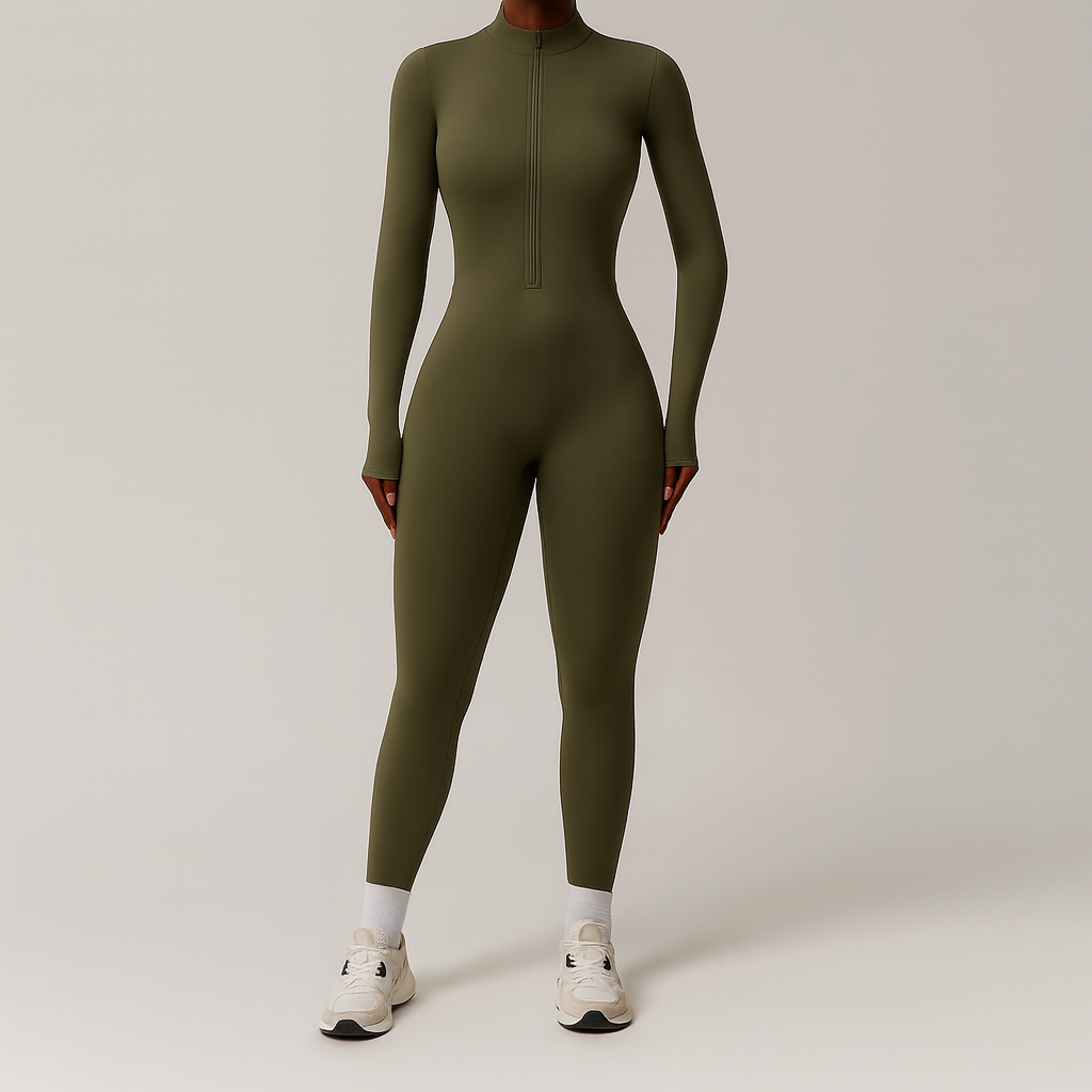 Fleece-lined zip-up bodysuit