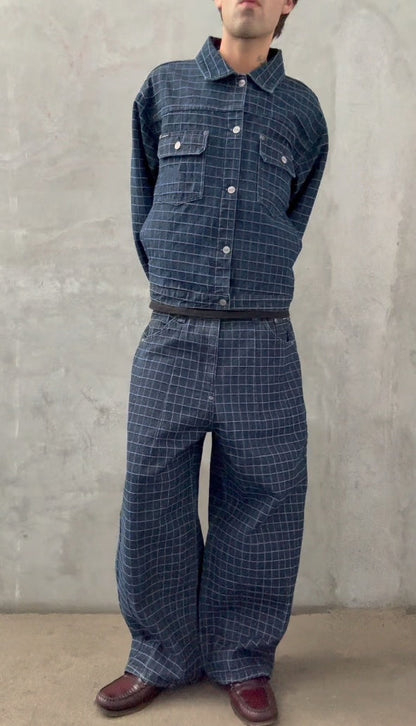 UNIQUE PLAID DENIM
