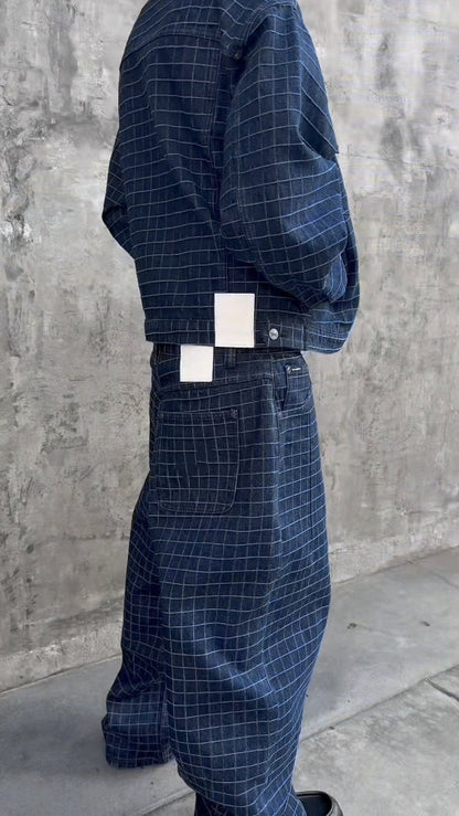 UNIQUE PLAID DENIM