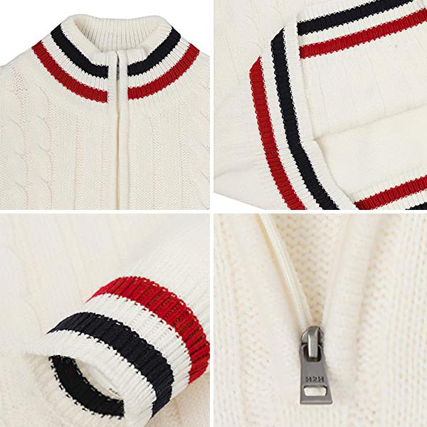 Men's casual slim pullover zipper sweater