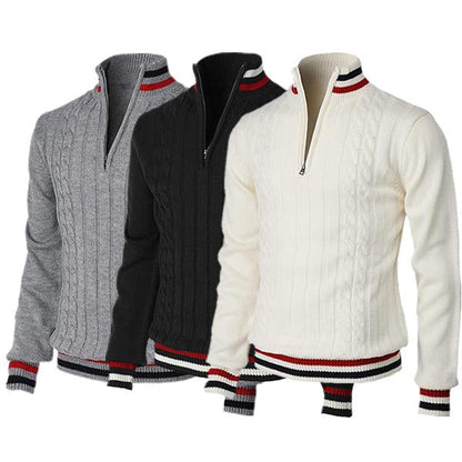 Men's casual slim pullover zipper sweater