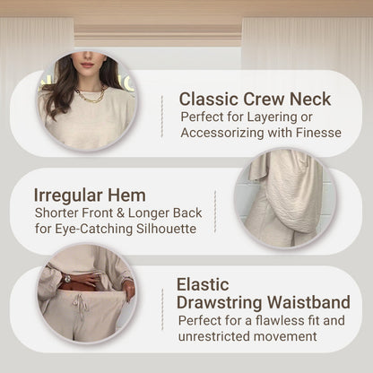 Women's Long-Sleeved High-Waisted Wide-Leg Pants Suit