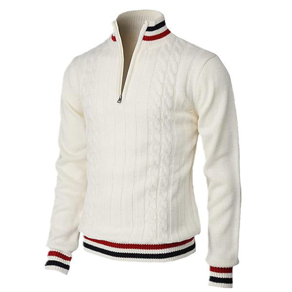 Men's casual slim pullover zipper sweater