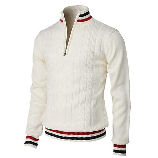 Men's casual slim pullover zipper sweater