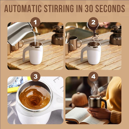 Final 3 Hours 60% OFF!☕Self-Stirring Coffee Mug with Magnetic Mixer – 380ml Rechargeable