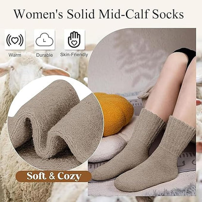 Winter Bestsellers🔥Women's Winter Boot Socks Solid, Thick, Cozy Crew Socks Perfect for Christmas Gifts🧦