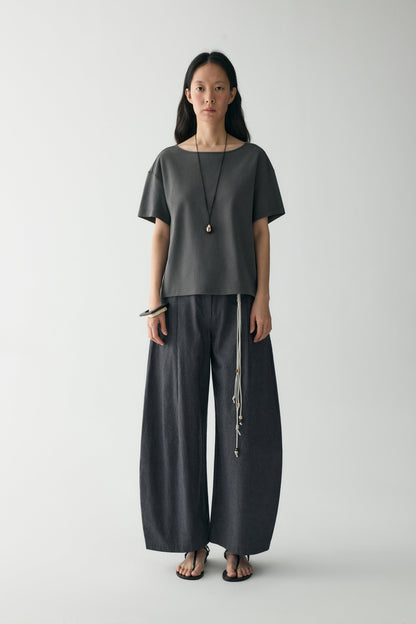 COTTON-LINEN BELTED PANTS