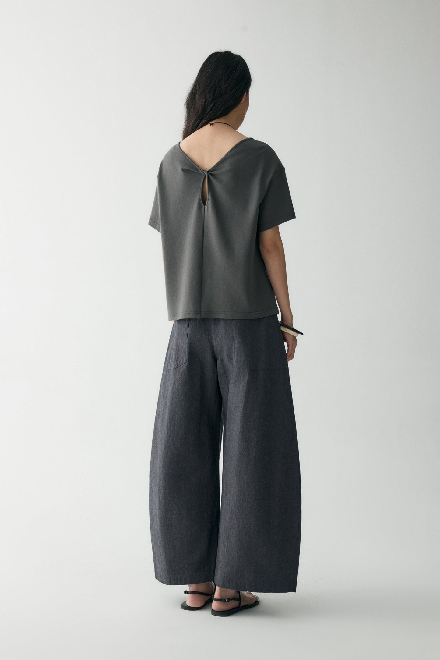 COTTON-LINEN BELTED PANTS