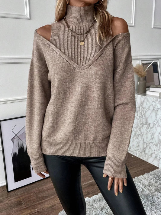 Women's V-neck elegant sweater