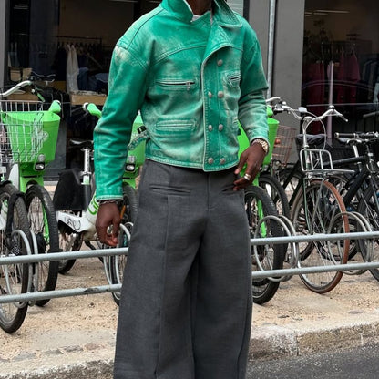 FLAT-POCKET PLEATED PANTS