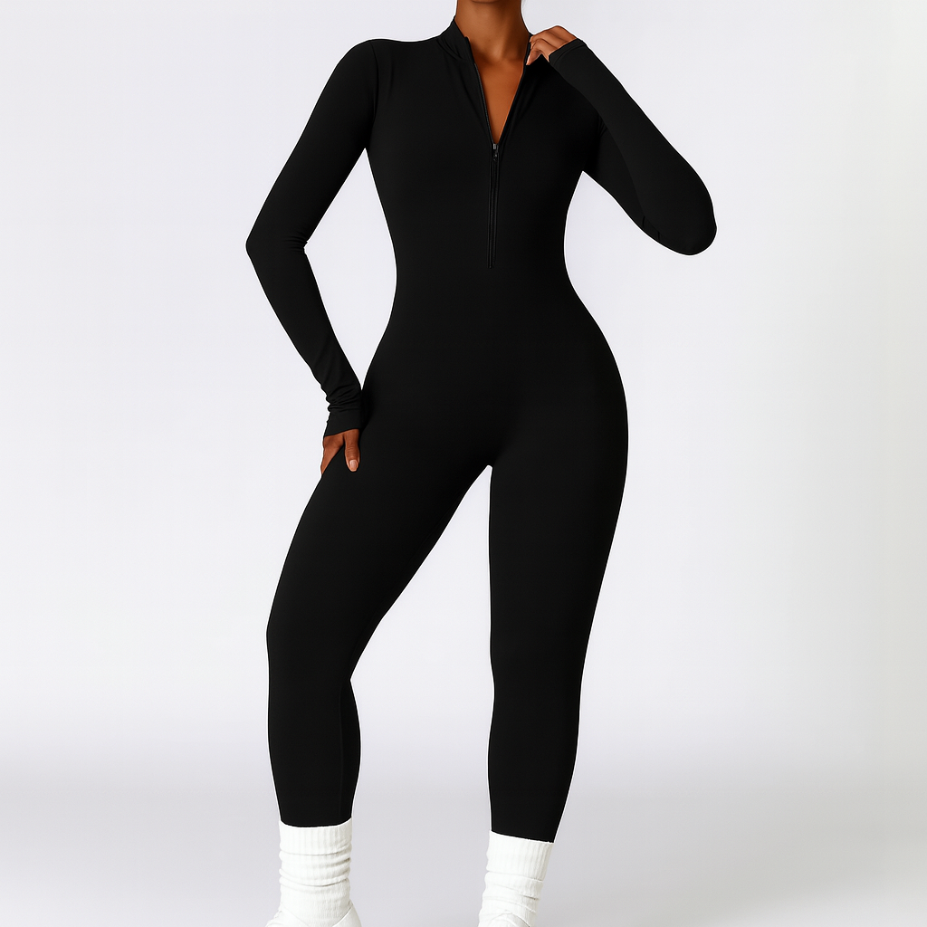 Fleece-lined zip-up bodysuit