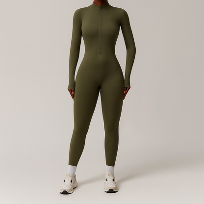 Fleece-lined zip-up bodysuit